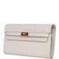 Kelly Wallet To Go Gris Pale Epsom Gold Hardware