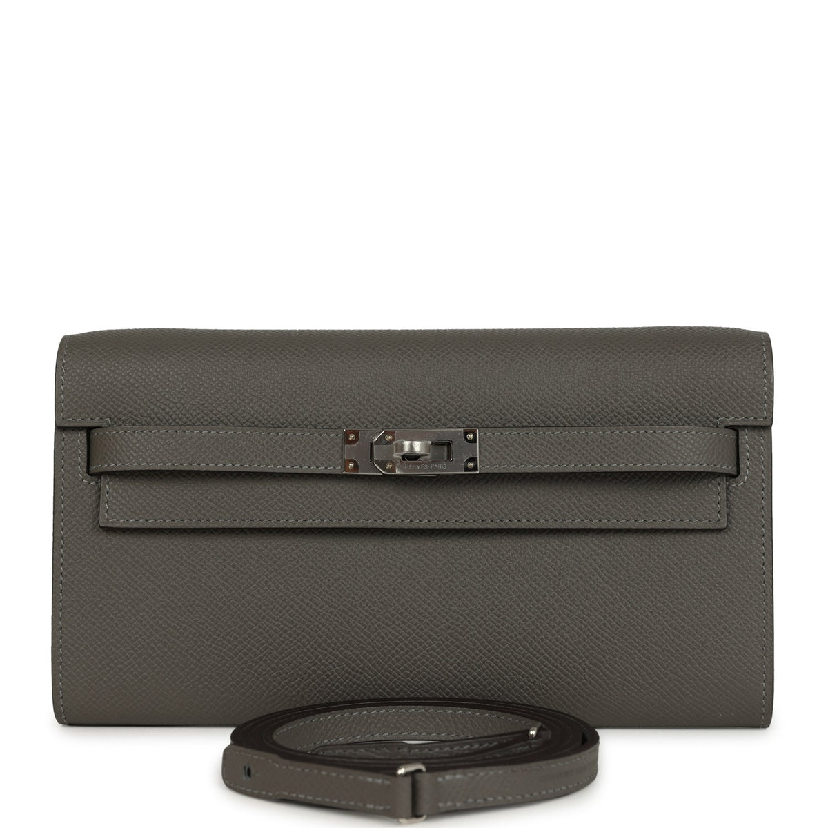 Kelly Wallet To Go Gris Meyer Epsom Palladium Hardware