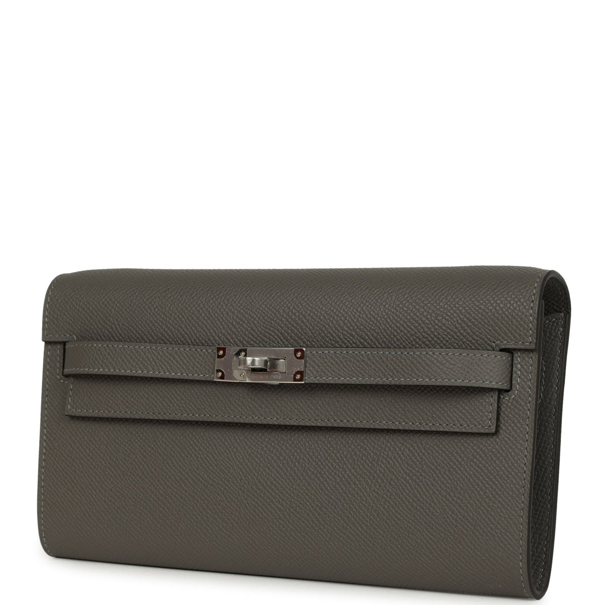 Kelly Wallet To Go Gris Meyer Epsom Palladium Hardware