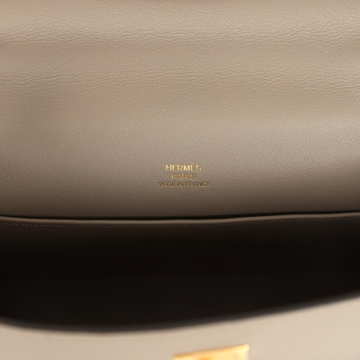 Kelly Pochette Gris Asphalte Swift Gold Hardware