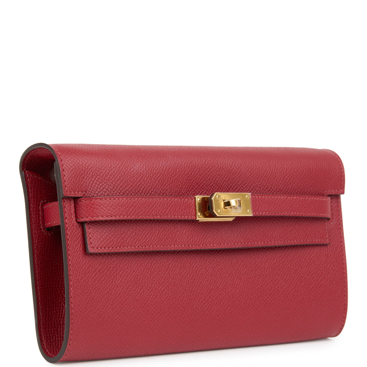 Kelly Wallet To Go Rouge Grenat Epsom Gold Hardware