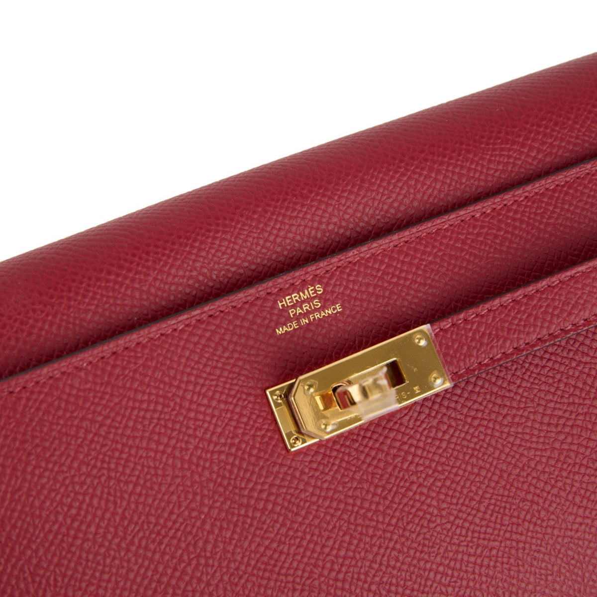 Kelly Wallet To Go Rouge Grenat Epsom Gold Hardware