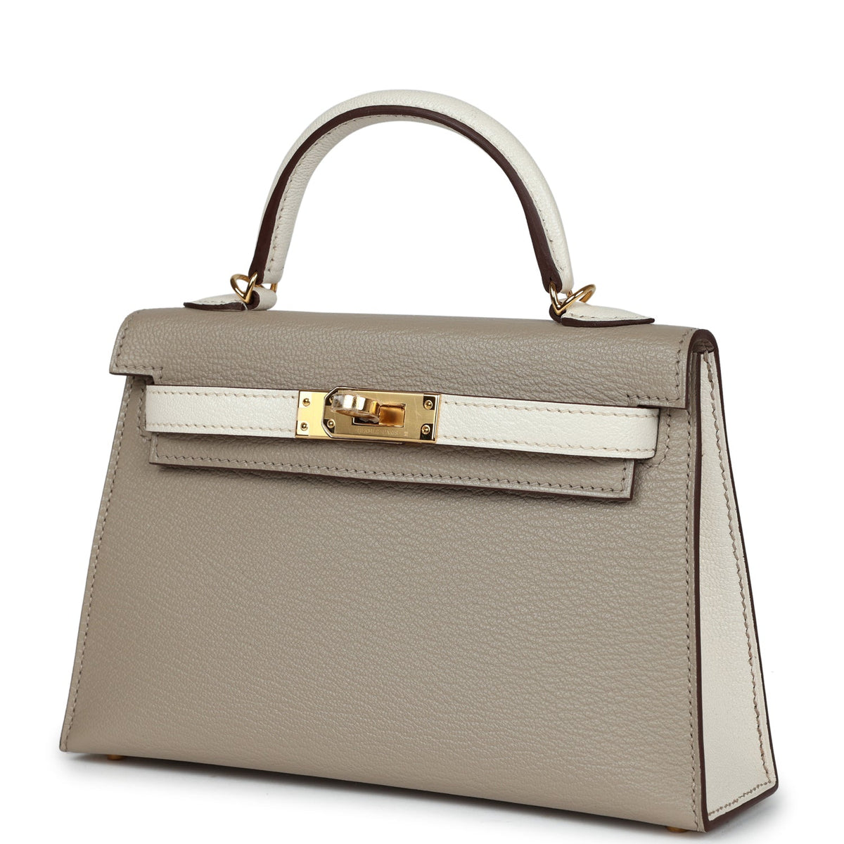 Special Order (HSS) Kelly Sellier 20 Gris Tourterelle and Nata Chevre Gold Hardware