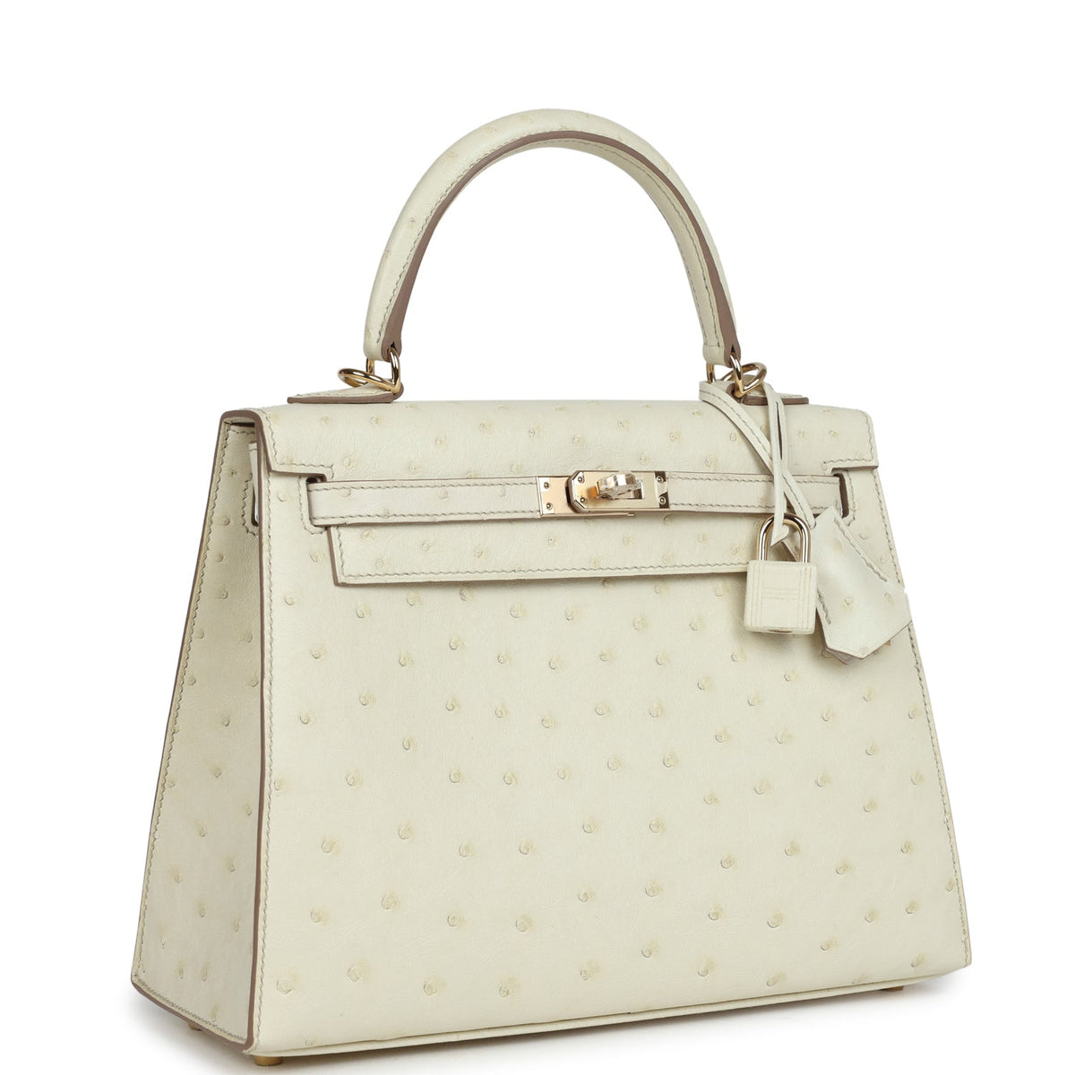 Special Order (HSS) Kelly Sellier 25 Nata Verso Ostrich Permabrass Hardware