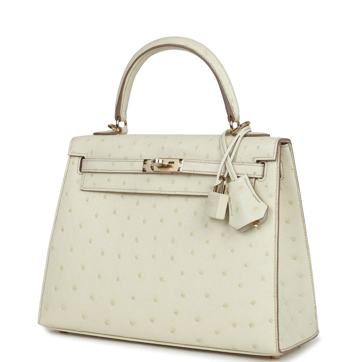 Special Order (HSS) Kelly Sellier 25 Nata Verso Ostrich Permabrass Hardware
