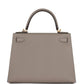 Special Order (HSS) Kelly Sellier 28 Gris Asphalte Verso Epsom Brushed Gold Hardware