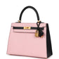 Special Order (HSS) Kelly Sellier 25 Rose Sakura and Black Chevre Mysore Brushed Gold Hardware
