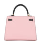 Special Order (HSS) Kelly Sellier 25 Rose Sakura and Black Chevre Mysore Brushed Gold Hardware