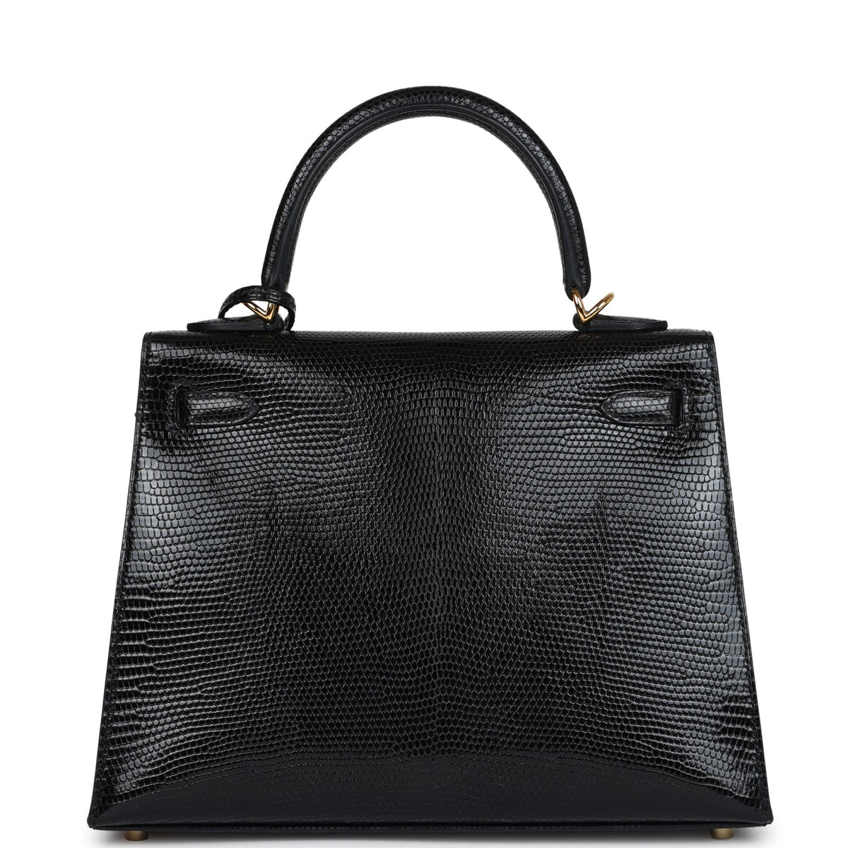 Kelly Sellier 25 Black Varanus Niloticus Lizard Gold Hardware