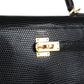 Kelly Sellier 25 Black Varanus Niloticus Lizard Gold Hardware