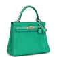 Kelly Retourne 25 Menthe Togo and Varanus Niloticus Lizard Touch Permabrass Hardware