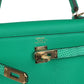 Kelly Retourne 25 Menthe Togo and Varanus Niloticus Lizard Touch Permabrass Hardware