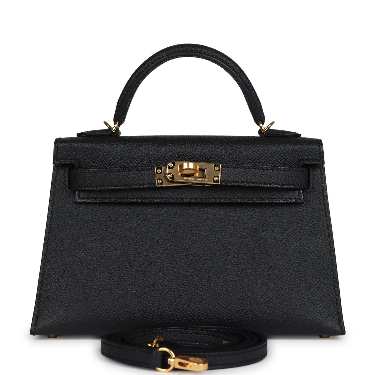 Kelly Sellier 20 Black Epsom Gold Hardware