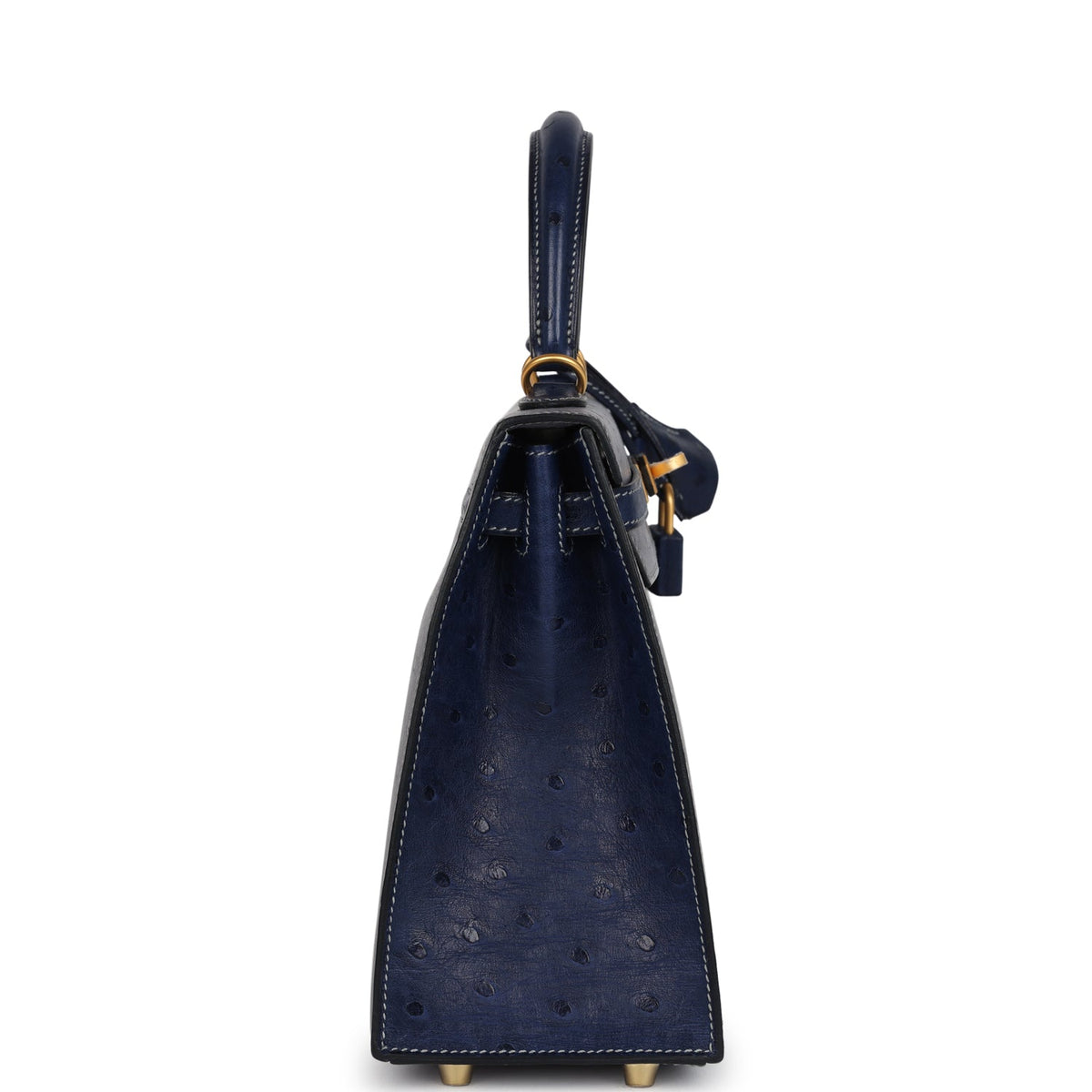 Special Order (HSS) Kelly Sellier 25 Gris Agate and Bleu Iris Ostrich Brushed Gold Hardware