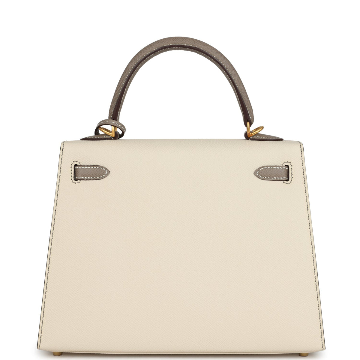 Special Order (HSS) Kelly Sellier 25 Craie and Gris Asphalte Epsom Brushed Gold Hardware