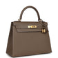 Kelly Sellier 28 Etoupe Epsom Gold Hardware