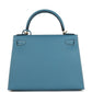 Kelly Sellier 28 Blue Jean Epsom Gold Hardware