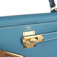 Kelly Sellier 28 Blue Jean Epsom Gold Hardware