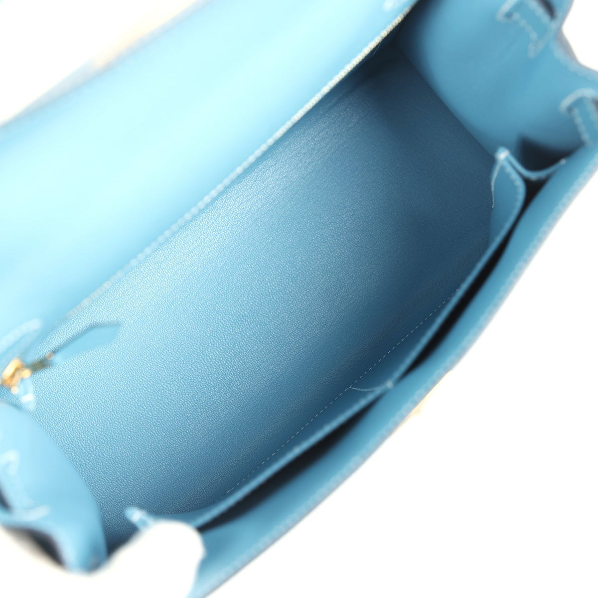 Kelly Sellier 28 Blue Jean Epsom Gold Hardware