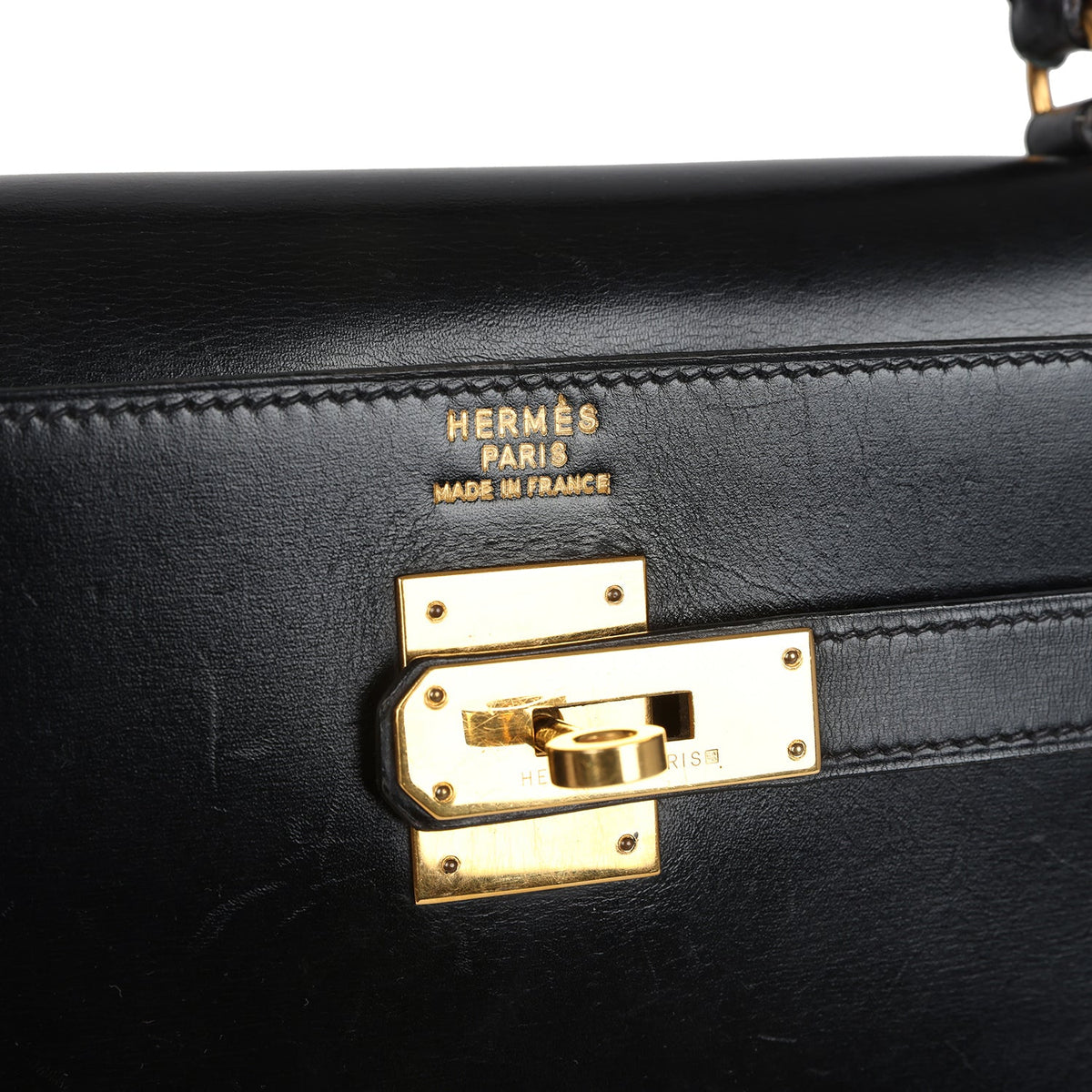 Vintage Kelly Sellier 35 Black Box Gold Hardware