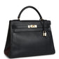 Vintage Kelly Retourne 32 Black Ardennes Gold Hardware
