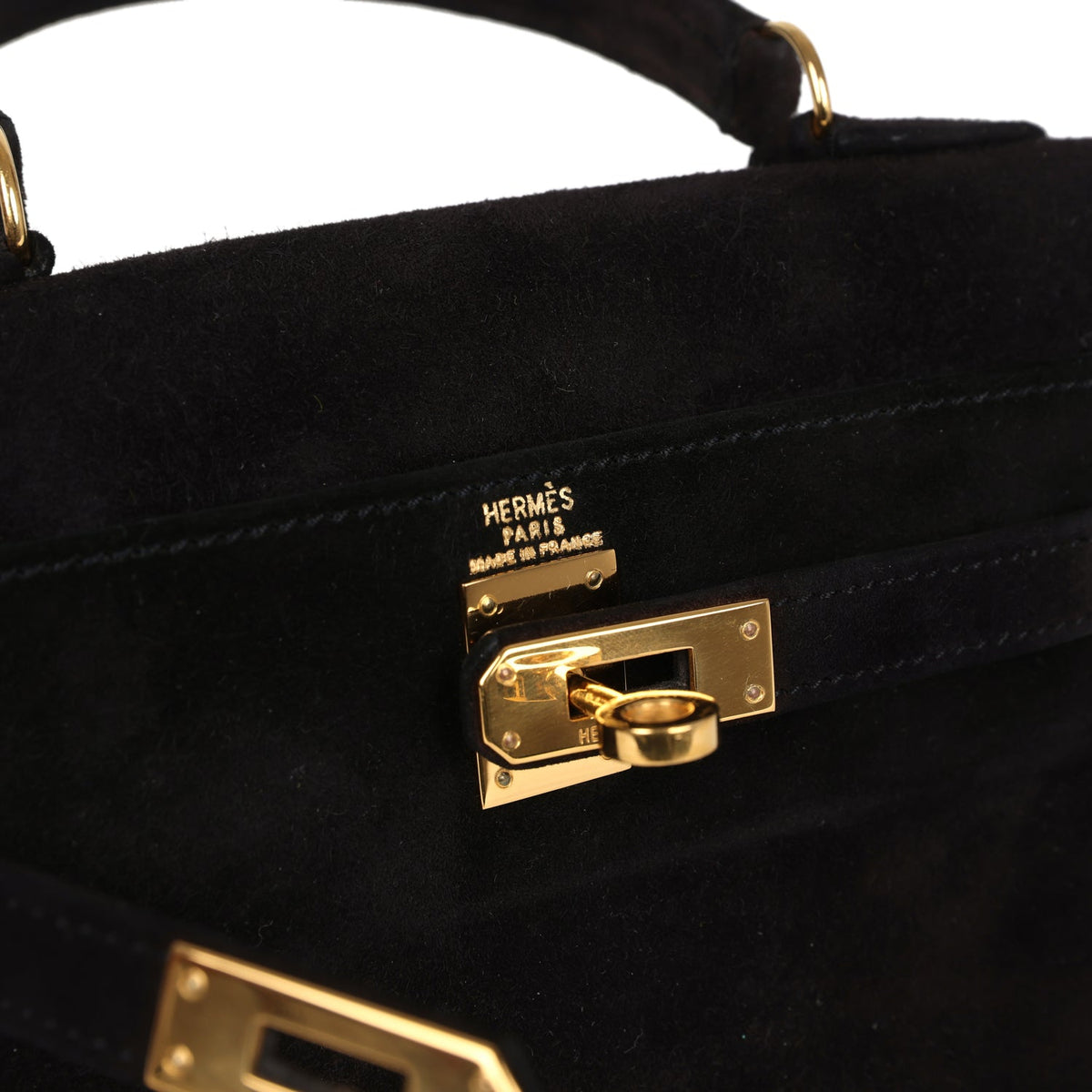 Vintage Kelly Sellier 20 Black Doblis Gold Hardware