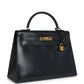 Vintage Kelly Sellier 32 Bleu Indigo Box Gold Hardware