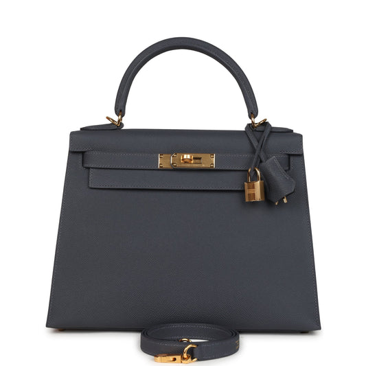 Kelly Sellier 28 Ardoise Epsom Gold Hardware