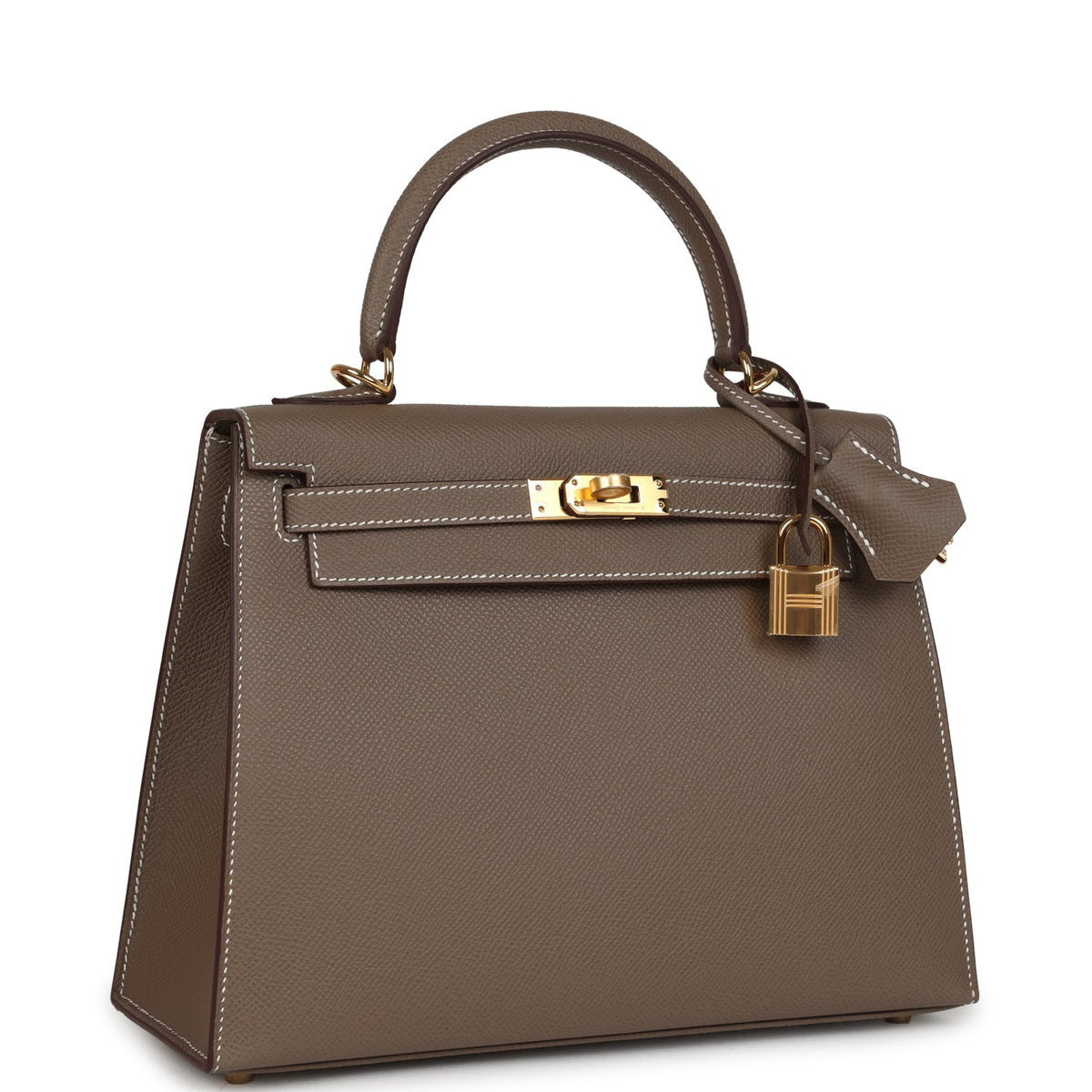 Kelly Sellier 25 Etoupe Epsom Gold Hardware