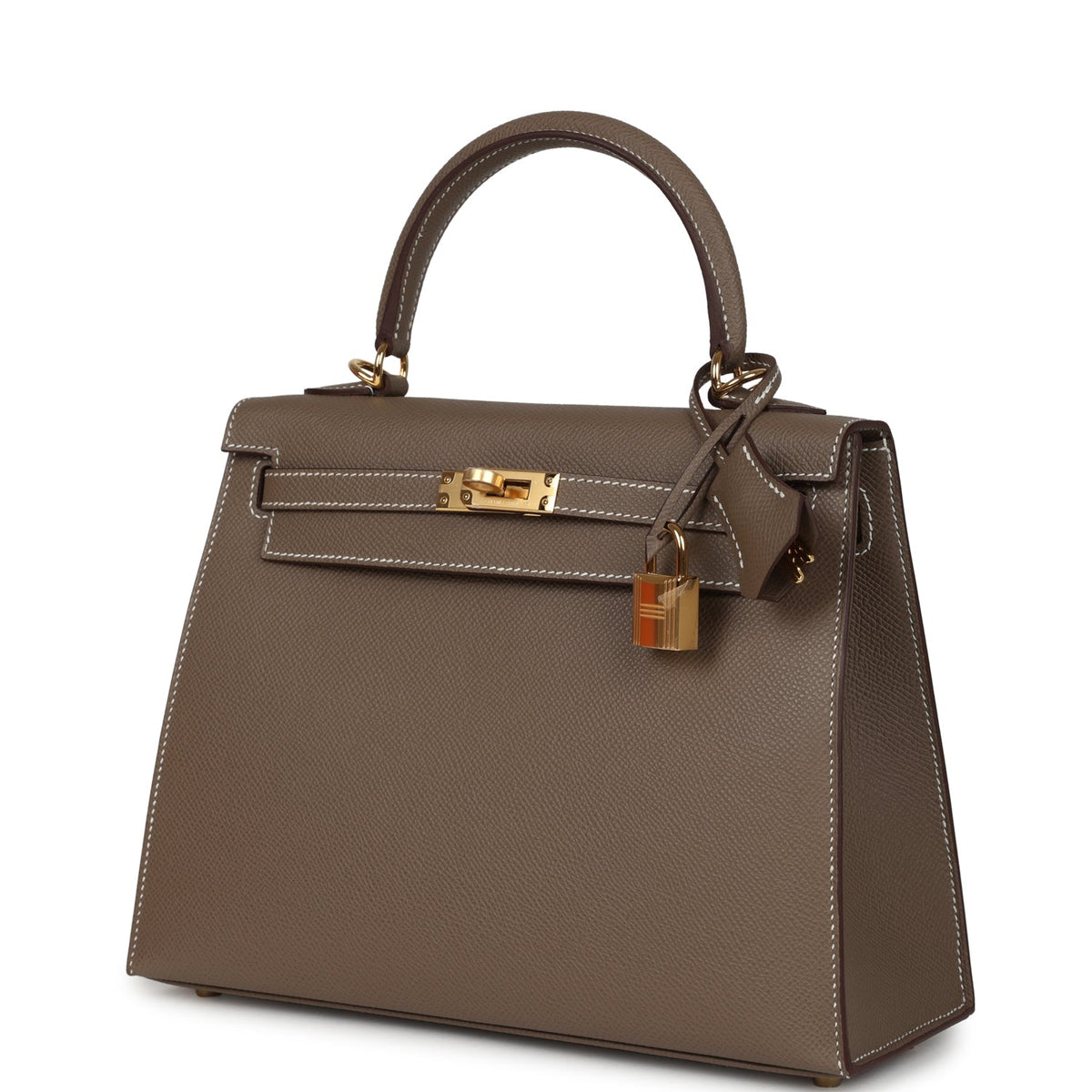 Kelly Sellier 25 Etoupe Epsom Gold Hardware