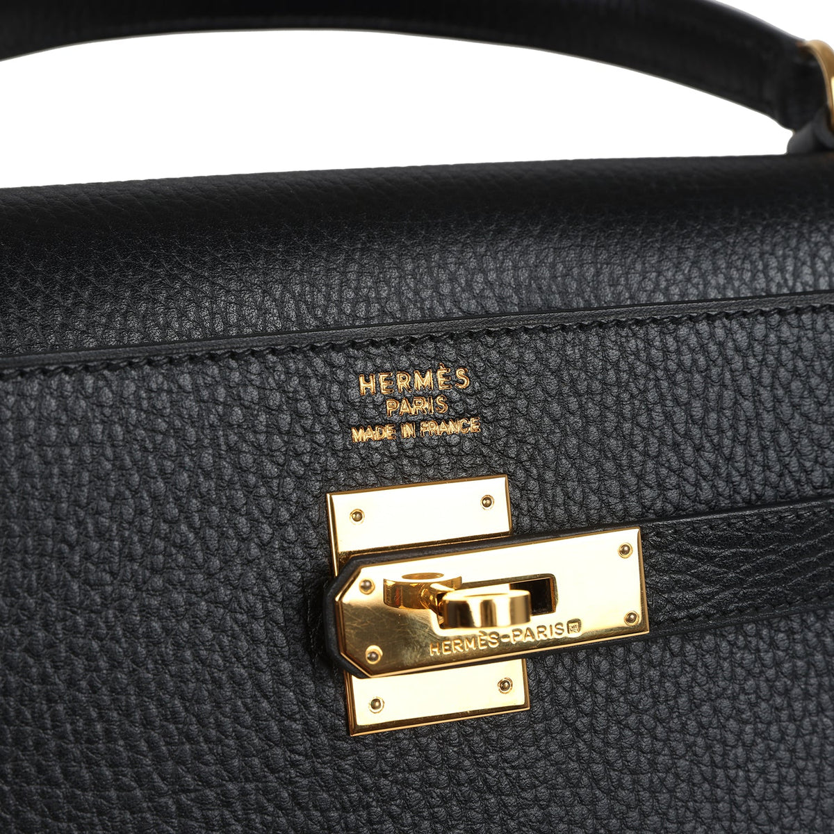 Vintage Kelly Sellier 35 Black Ardennes Gold Hardware