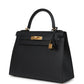 Kelly Sellier 28 Black Epsom Gold Hardware