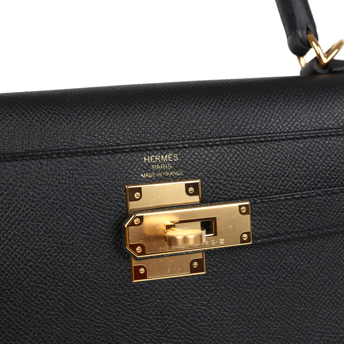 Kelly Sellier 28 Black Epsom Gold Hardware