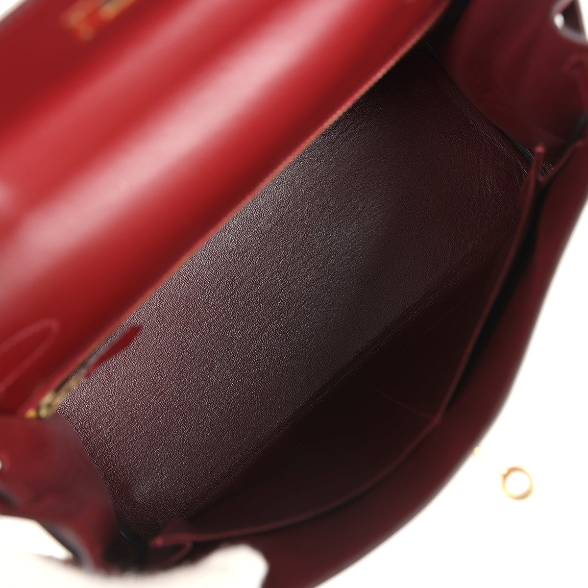 Vintage Kelly Retourne 28 Rouge H Box Gold Hardware