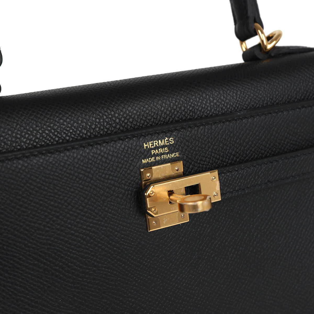 Kelly Sellier 25 Black Epsom Gold Hardware