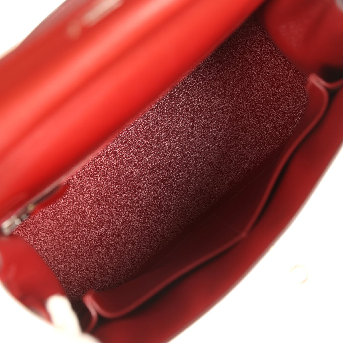 Vintage Kelly Sellier 28 Rouge H Box Palladium Hardware