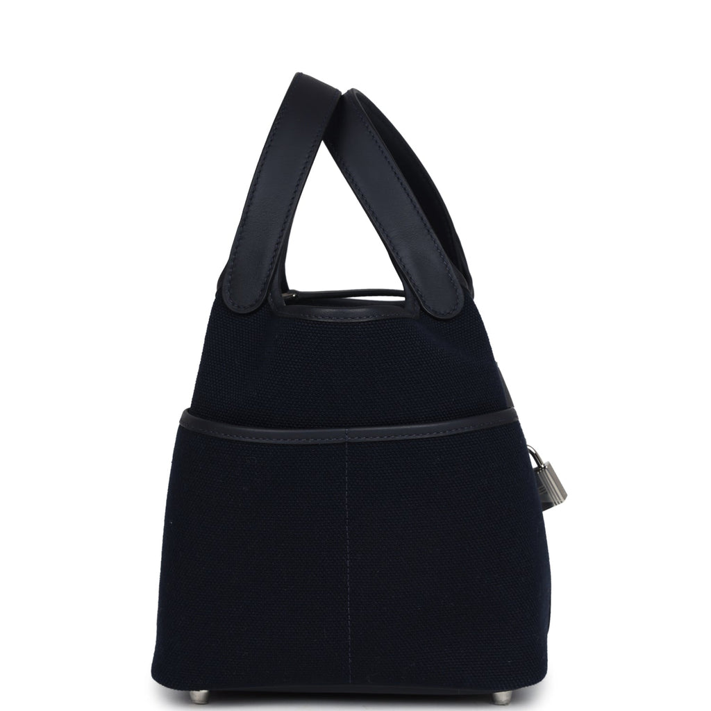 Picotin Cargo 18 Caban Swift and Black Toile Canvas Palladium Hardware