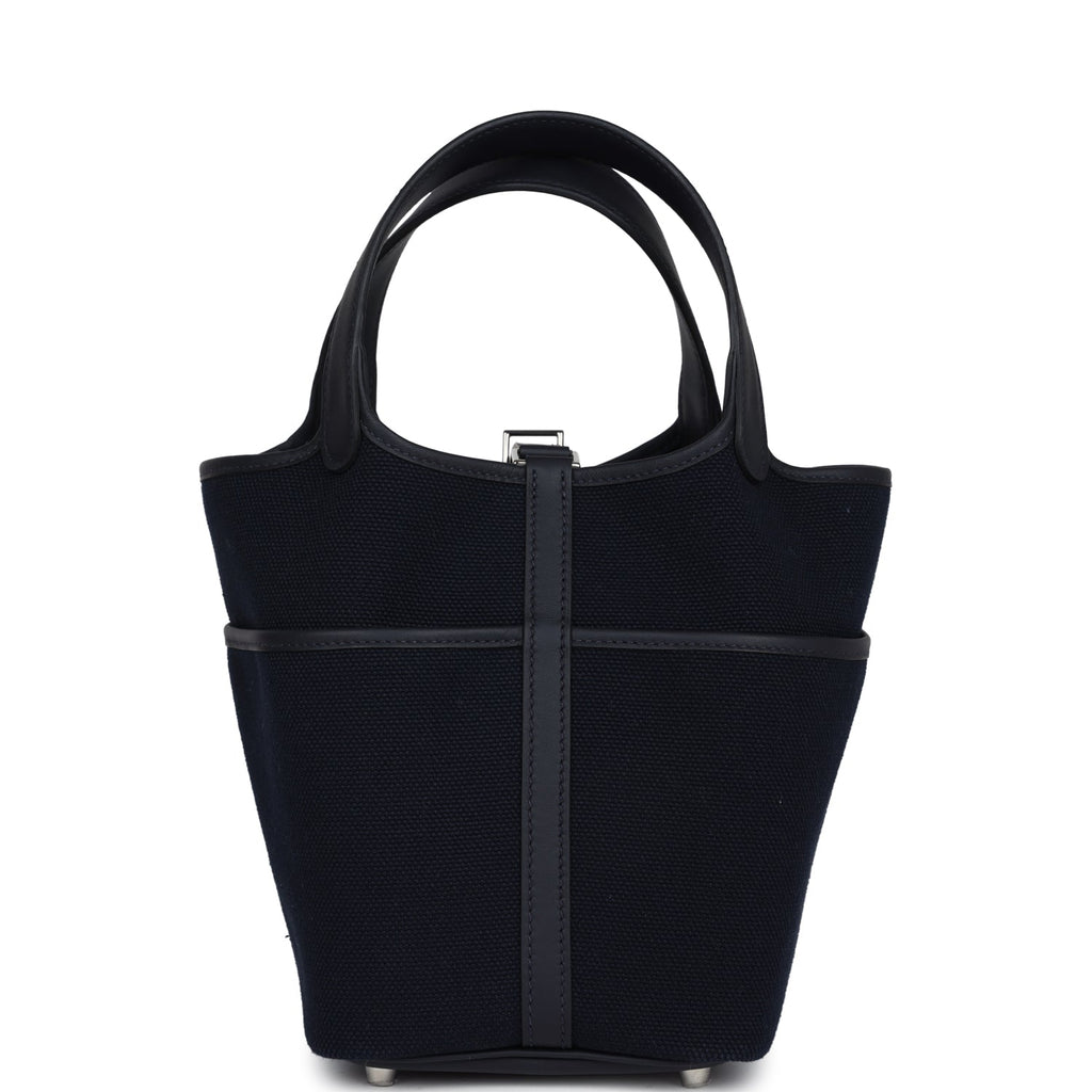 Picotin Cargo 18 Caban Swift and Black Toile Canvas Palladium Hardware