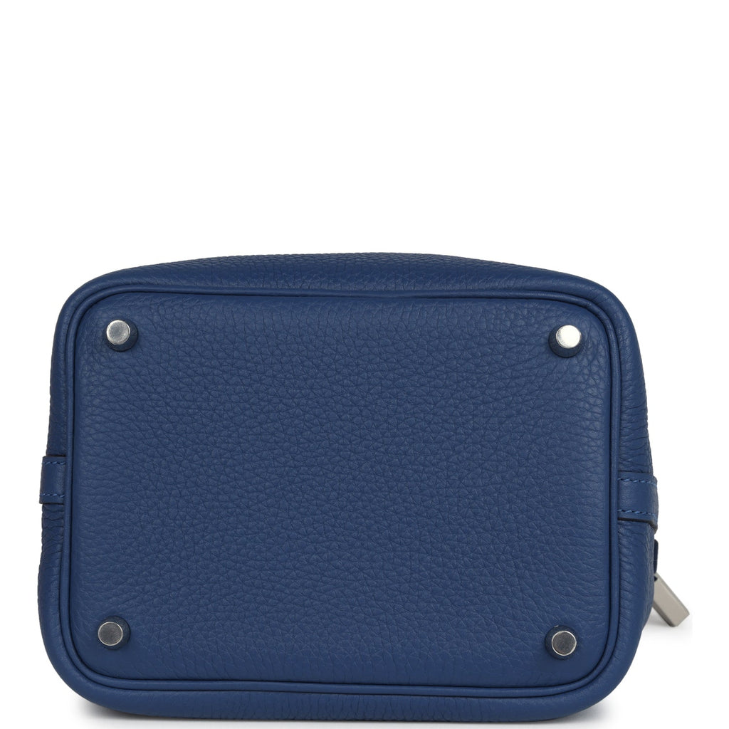 Picotin Lock 18 Bleu Tie Clemence Palladium Hardware