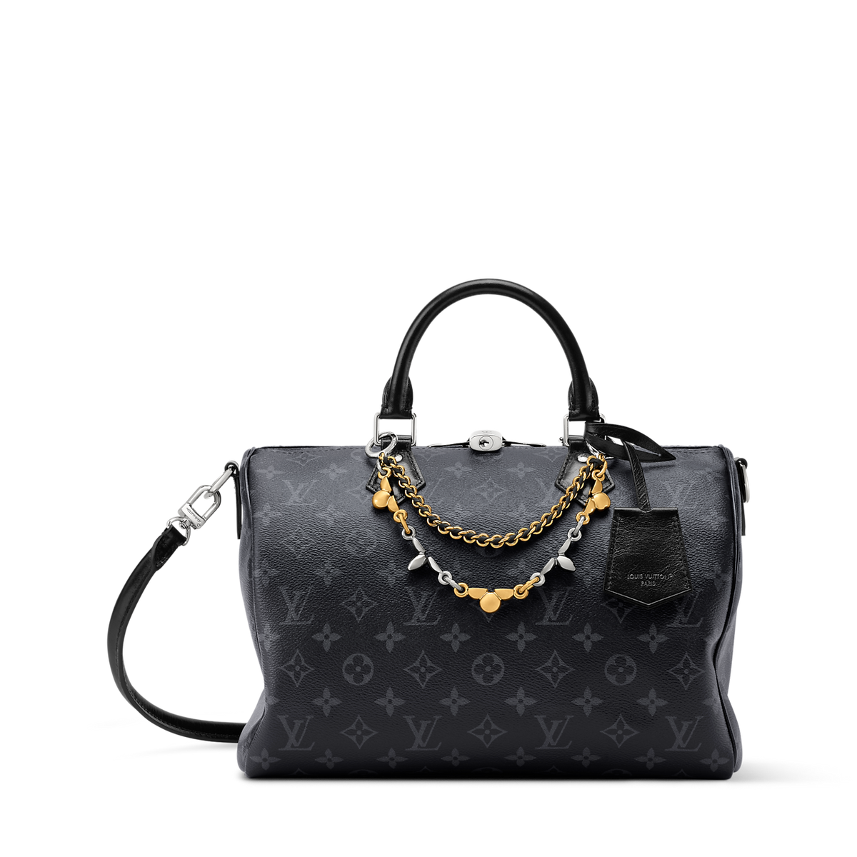 حقيبة توت Speedy Soft 30 من قماش Monogram Eclipse باللون الأسود