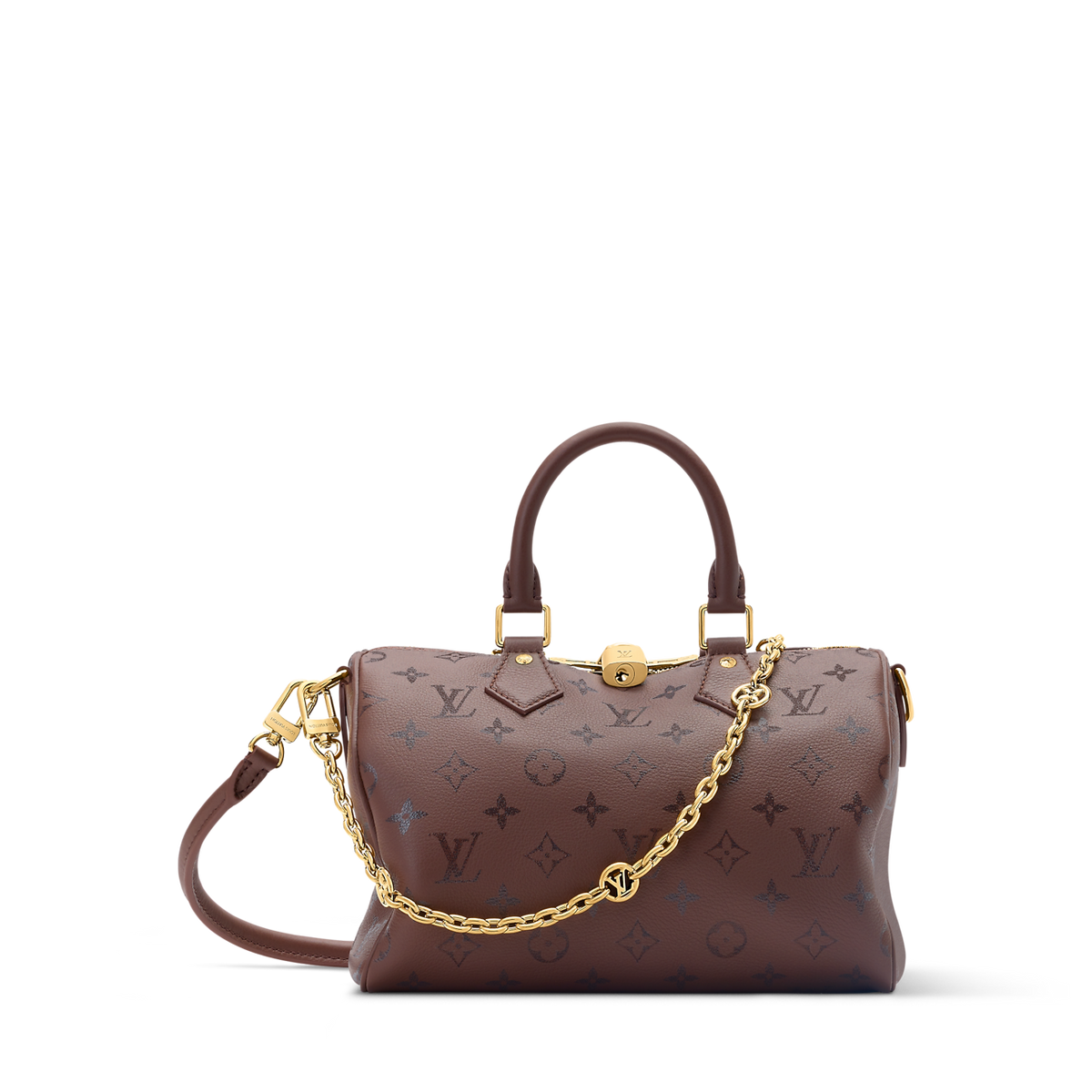 Speedy Bandoulière 25 Calfskin Leather Black Top Handle Bag