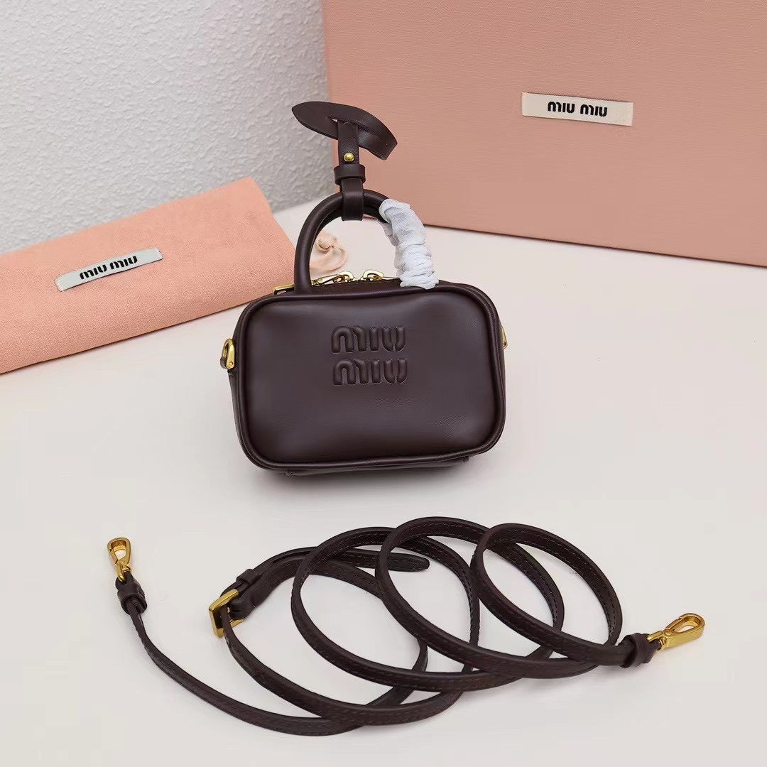 Box Crossbody Bag with Embossed Logo