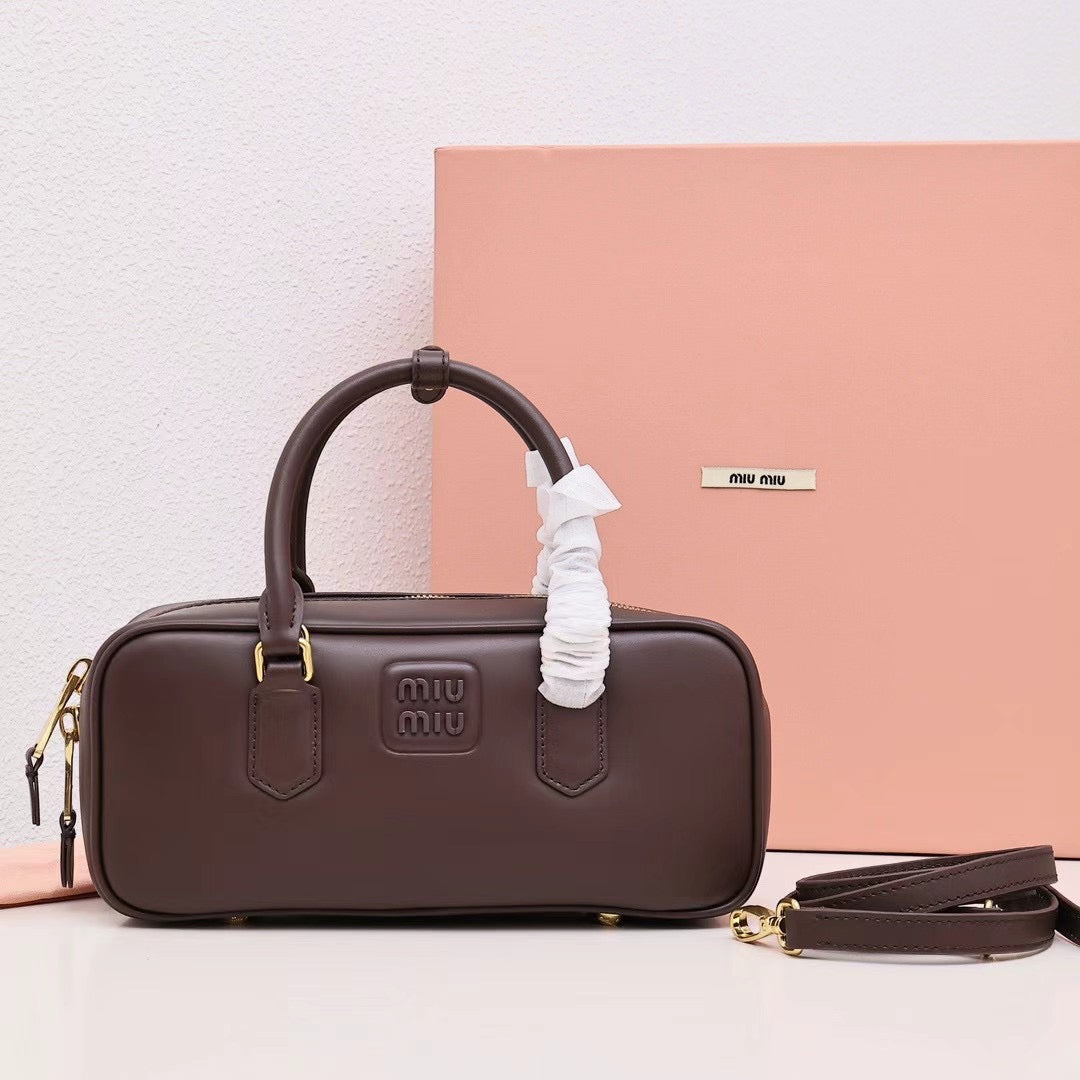 Structured Tan Leather Handbag