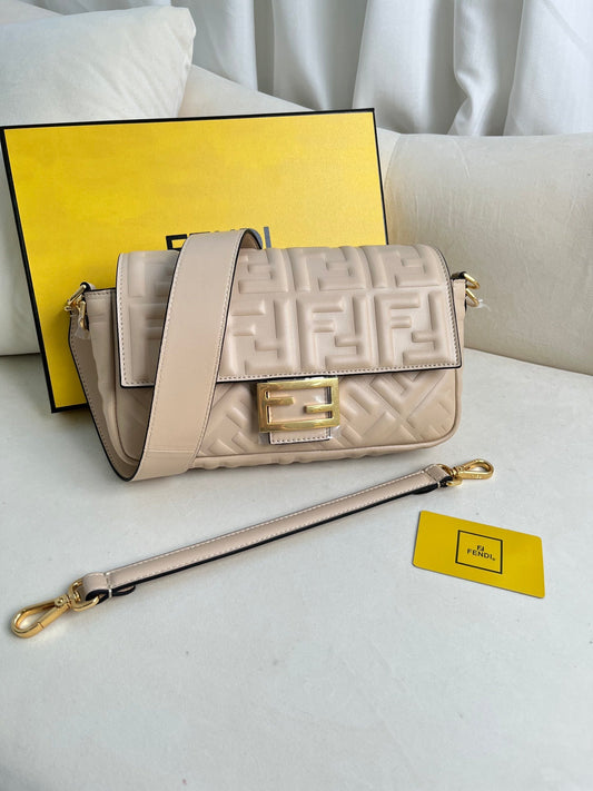 Beige Flap Shoulder Bag