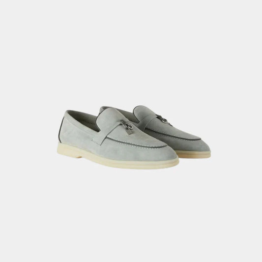 Light Grey Loafers Velvet