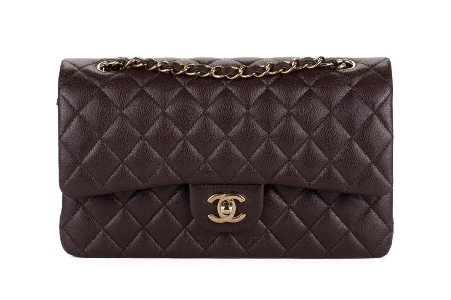 Classic Flap Brown Caviar Light Gold Hardware