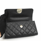 Top Handle Clutch with Chain Black Caviar Light Gold Hardware 23P