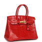 Hermès Birkin 25 crocodile red gold hardware  01