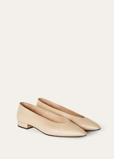 Black - Fireplace Rebecca Ballet Flat  Calfskin