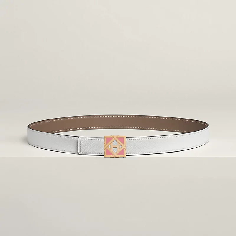H Roseraie Belt Buckle & Hermès Sur Mer Reversible Leather Strap 24 MM